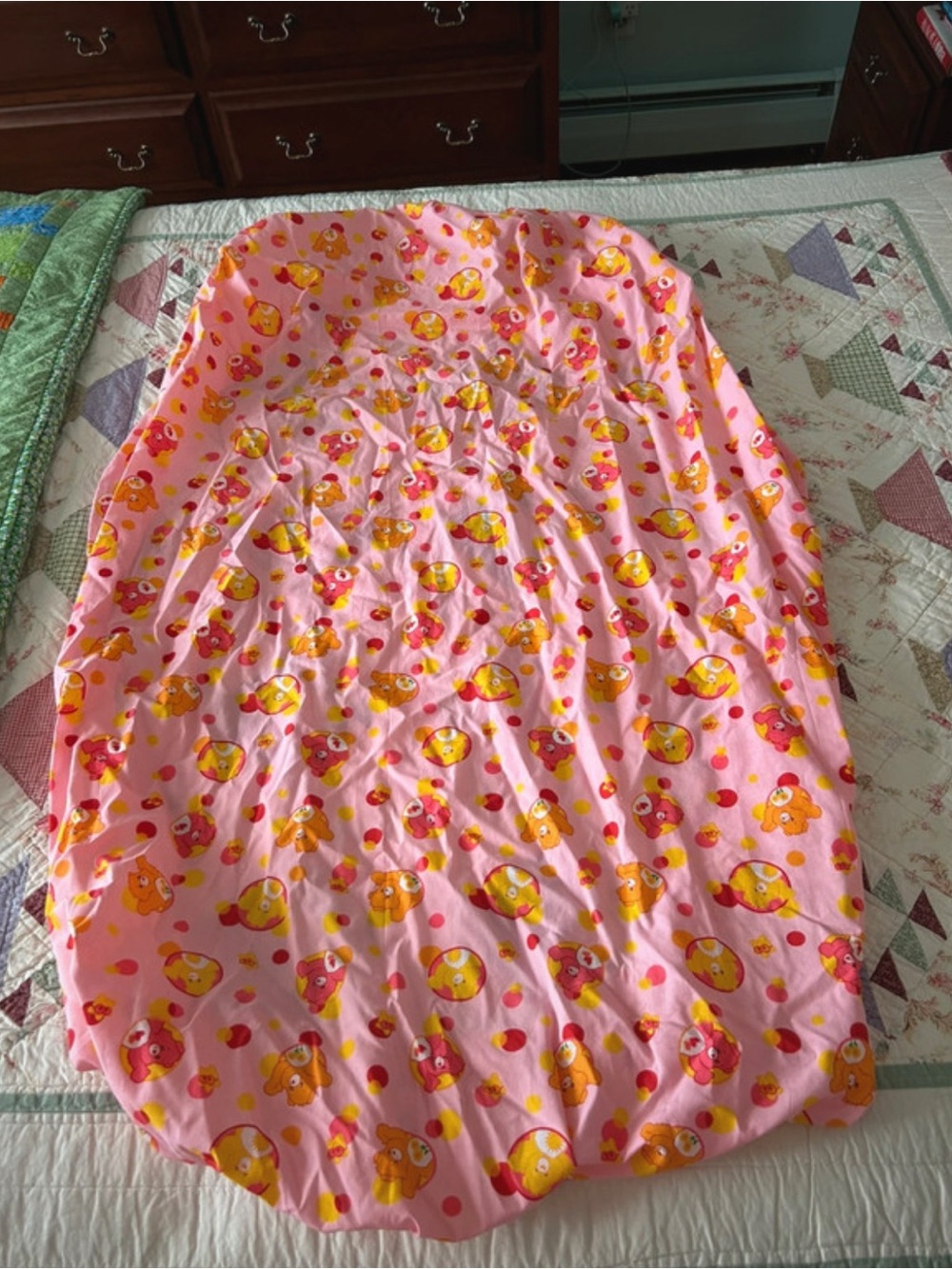 Vintage 2006 carebear Toddler sized fitted sheet